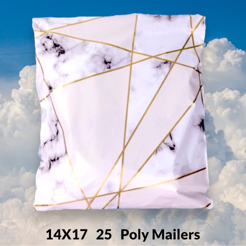( Quantity 25 14x17 ) Marble Geometric Sky Poly Mailers Bags Shipping Envelopes